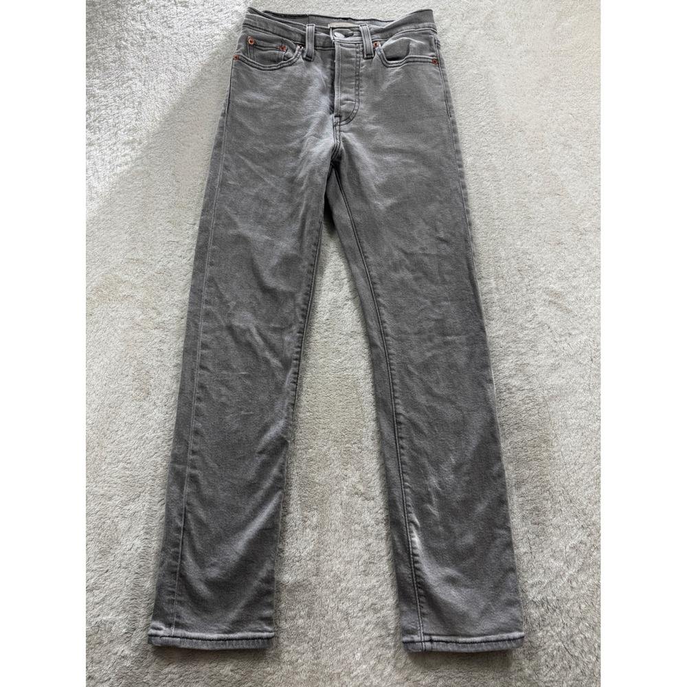 Levi's Womens Wedgie Straight High Rise Button Fly Gray Jeans 24 Meas: 24x27.5